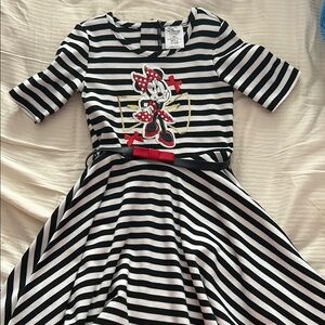 Disney Minnie Mouse Striped Kids Dress - Black and White